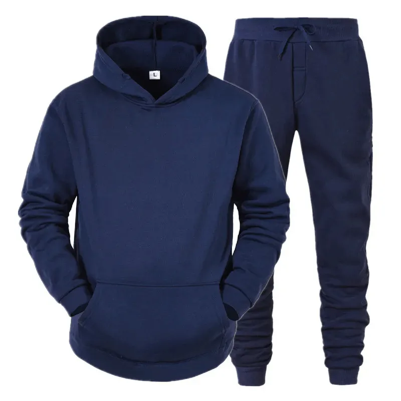 Men's Trendy Fleece Hoodie And Jogger Set - SF2065