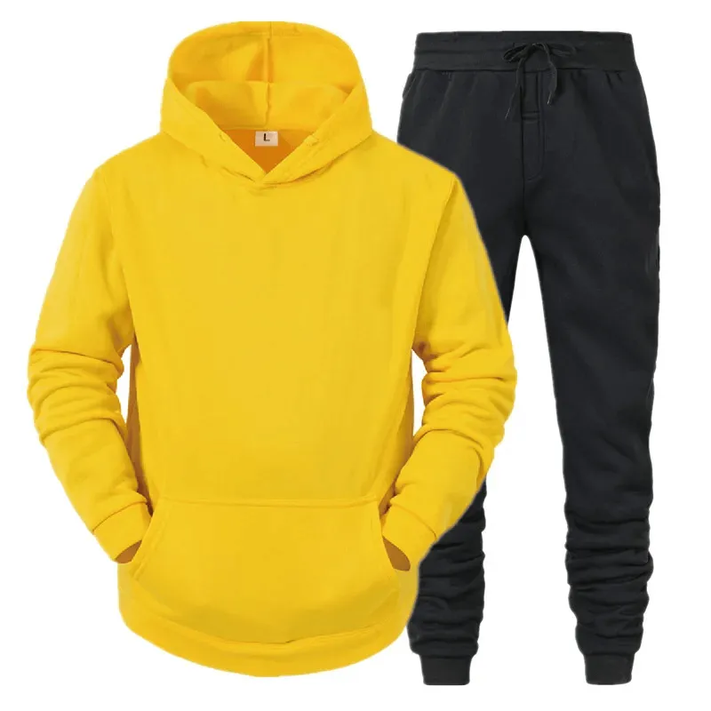Men's Trendy Fleece Hoodie And Jogger Set - SF2065