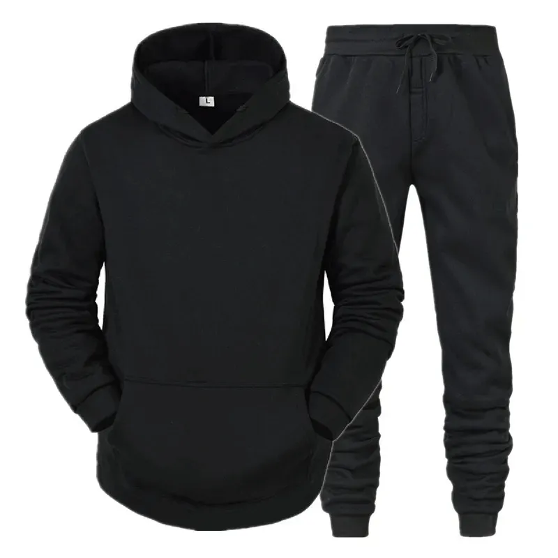 Men's Trendy Fleece Hoodie And Jogger Set - SF2065
