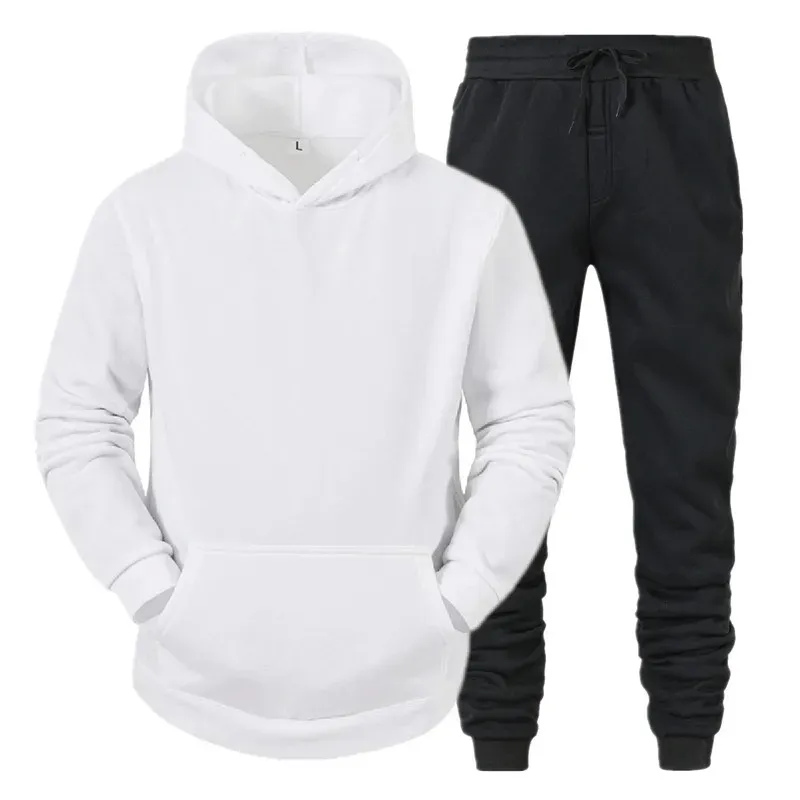 Men's Trendy Fleece Hoodie And Jogger Set - SF2065