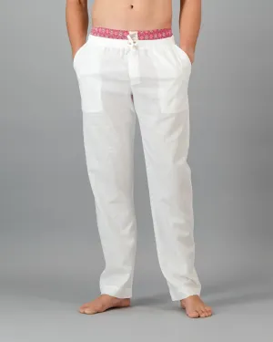 Men's White Linen Pants