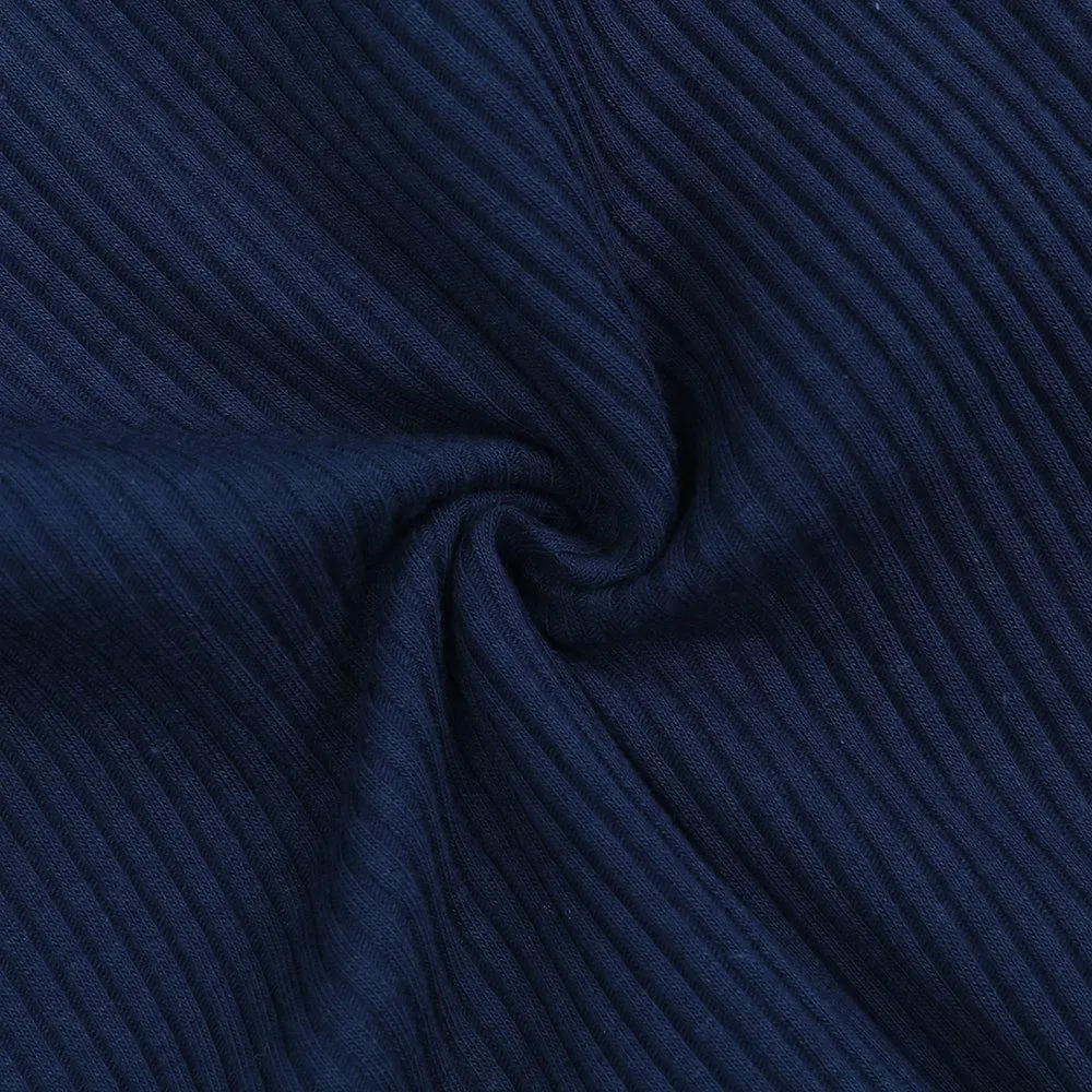 Navy Blue Henley-Style Sleepsuit