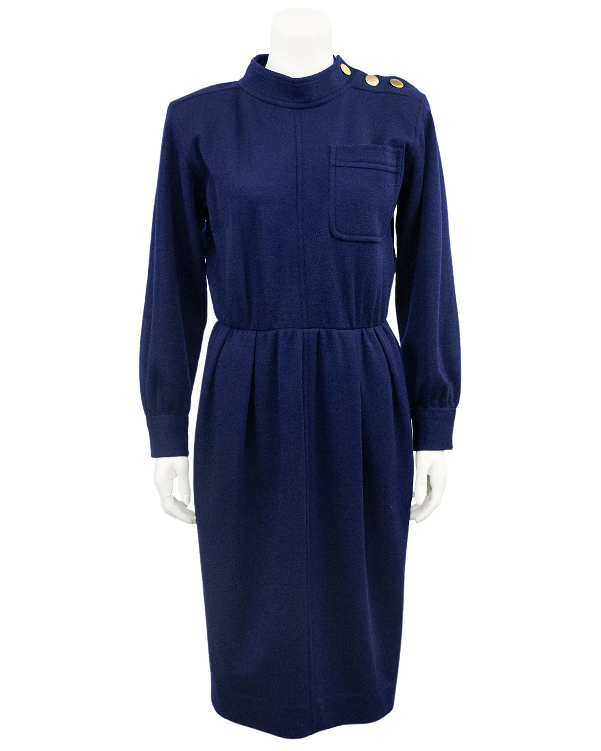 Navy Wool Day Dress