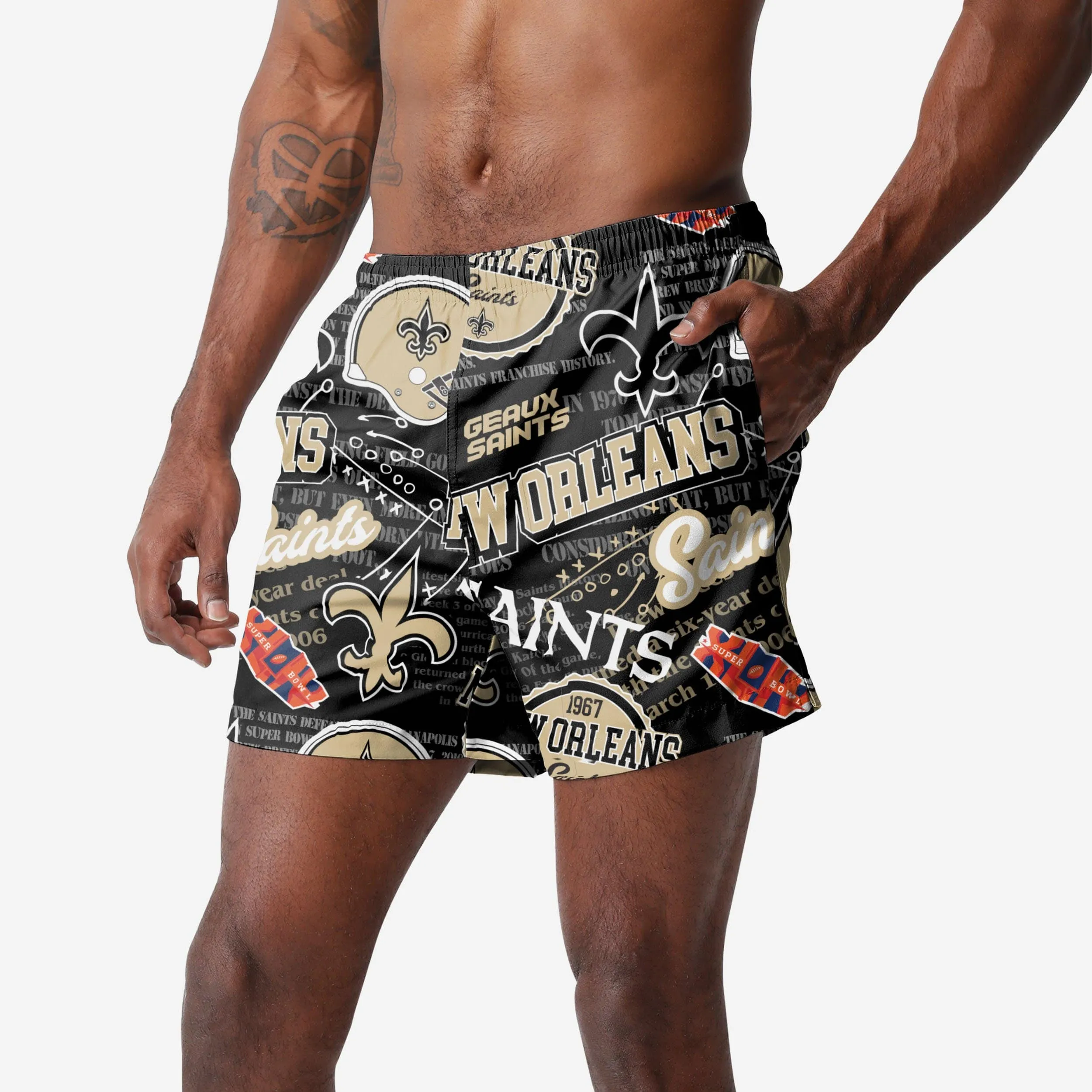 New Orleans Saints Logo Rush Swimming Trunks