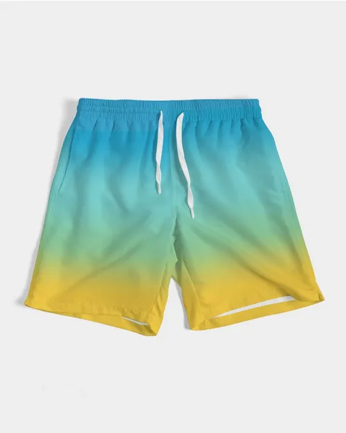Ocean View Men's Medium Length Swim Trunks