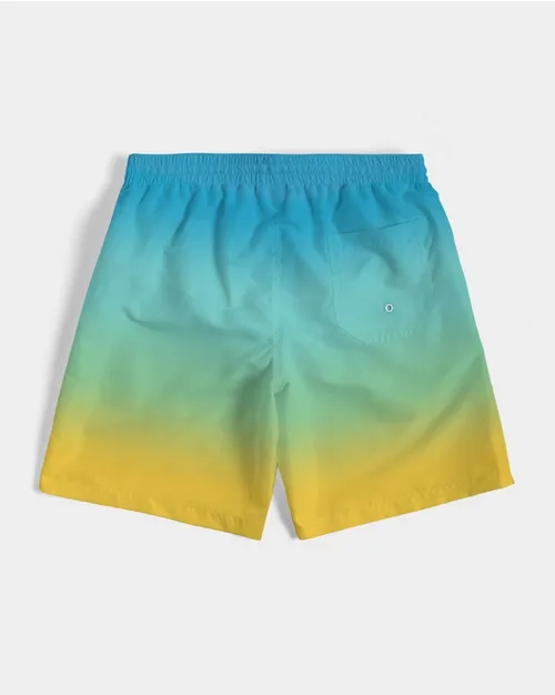 Ocean View Men's Medium Length Swim Trunks