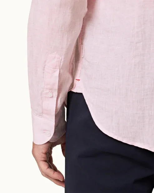 Orlebar Brown Giles Linen Shirt - Pale Pink/White