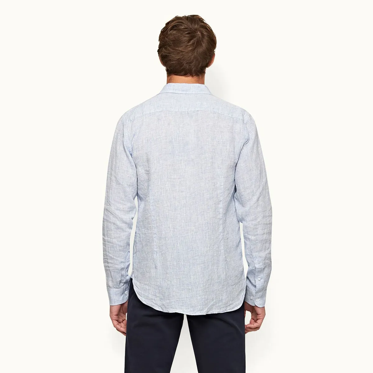 Orlebar Brown - Giles Linen TF Shirt in Navy/White