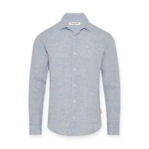 Orlebar Brown - Giles Linen TF Shirt in Navy/White