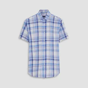 Orson Plaid Check Short Sleeve Linen Shirt