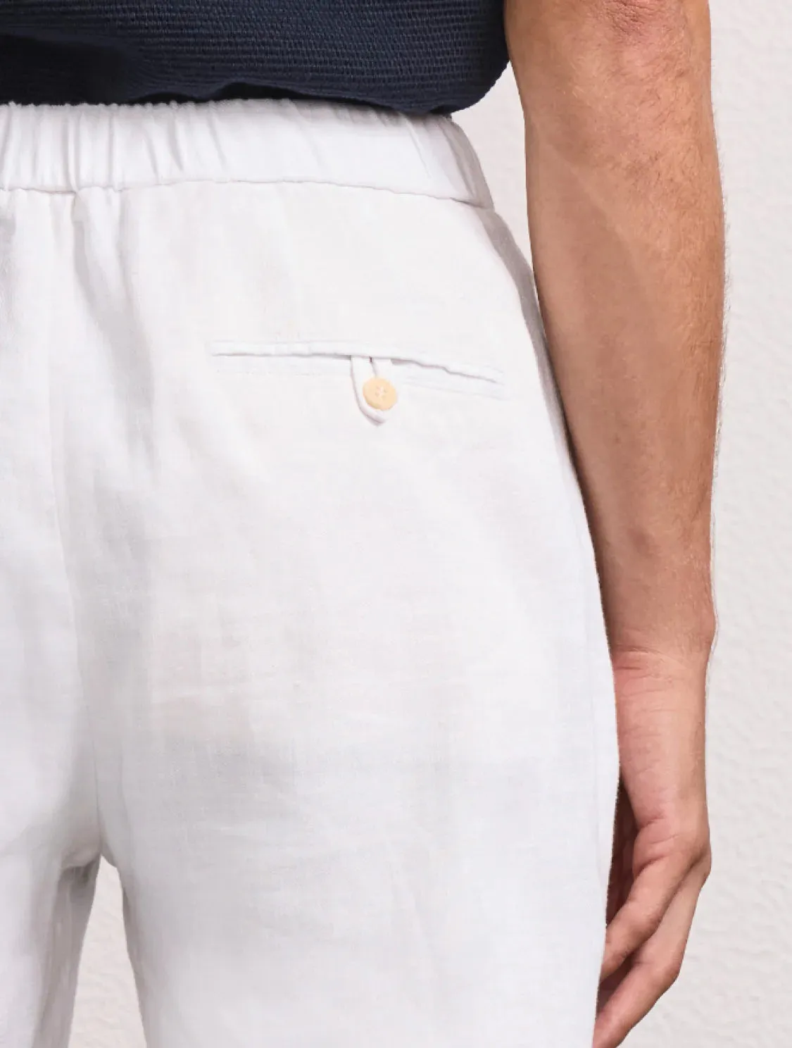 Oscar Linen Chinos White