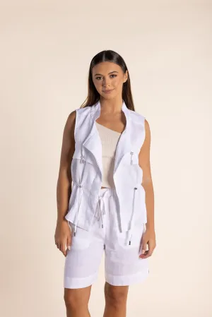 Petra Linen Vest - White - TT20