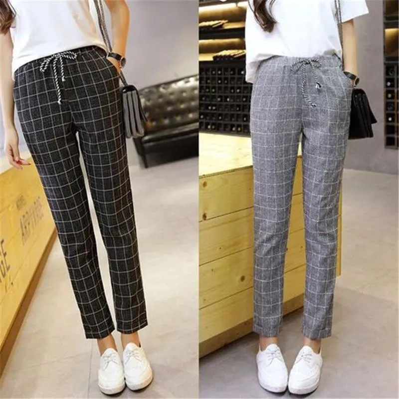 Plaid Harem Pants