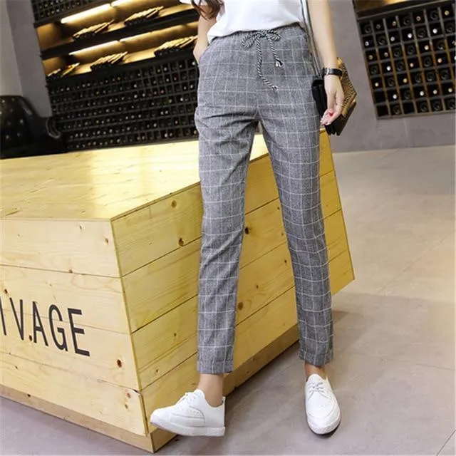 Plaid Harem Pants