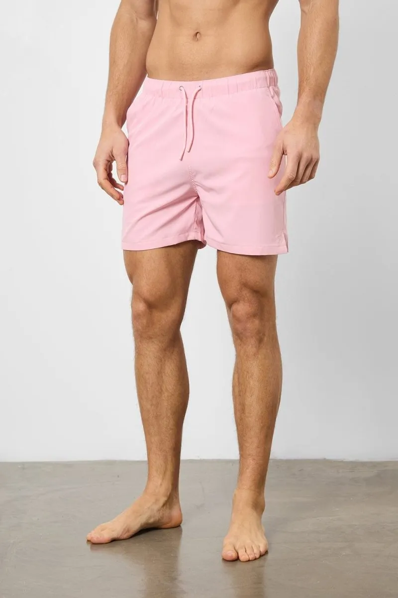 Plain Swim Short in Pale Pink - Longer Length
