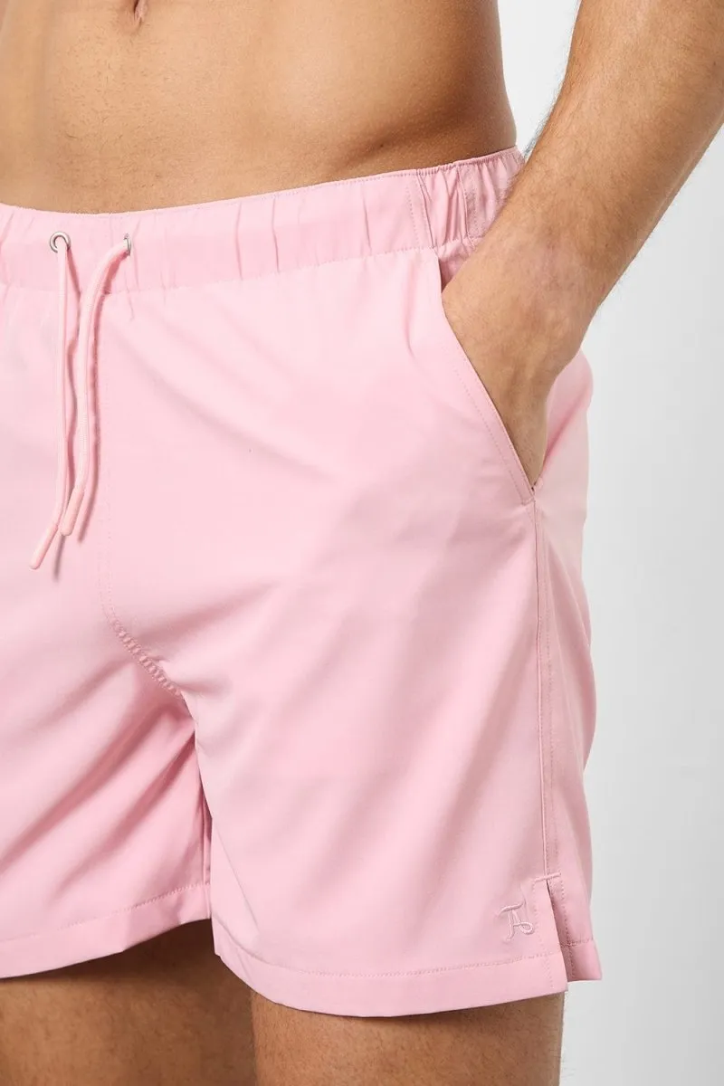 Plain Swim Short in Pale Pink - Longer Length