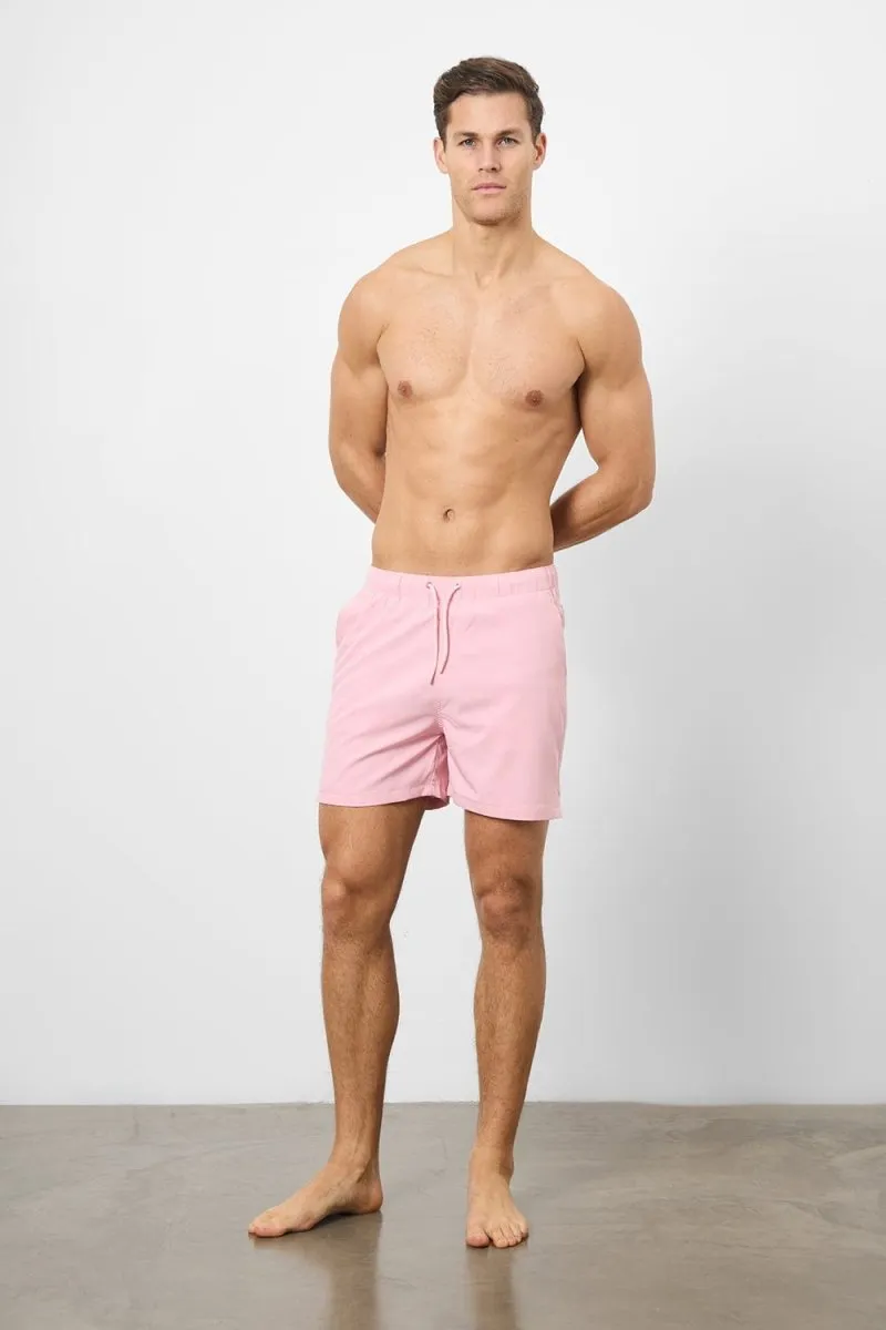 Plain Swim Short in Pale Pink - Longer Length