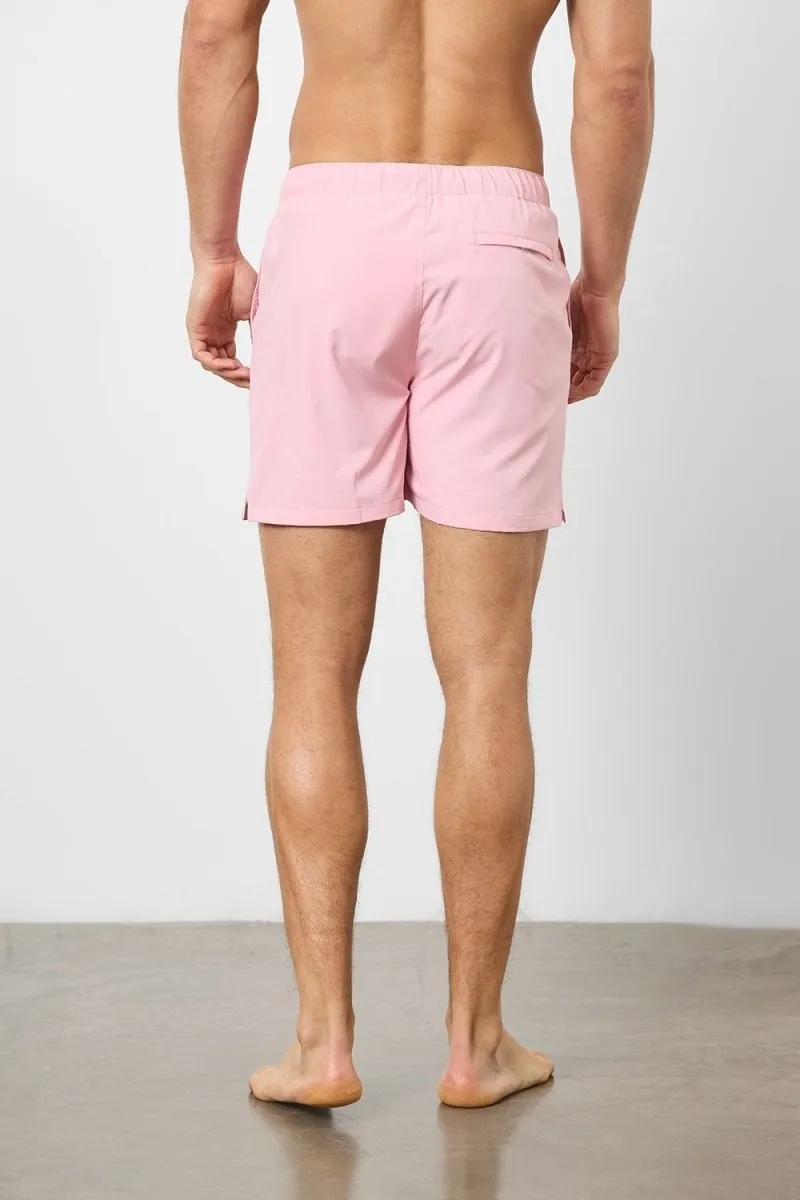Plain Swim Short in Pale Pink - Longer Length