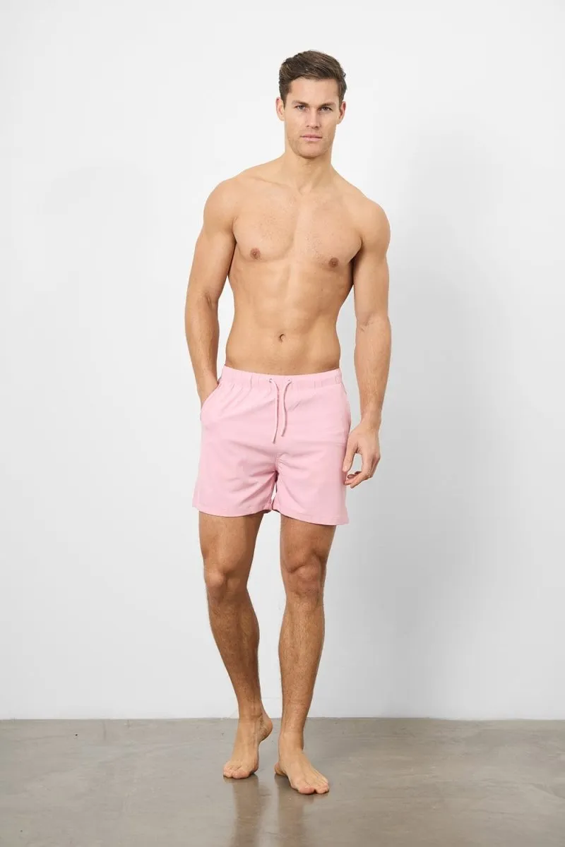 Plain Swim Short in Pale Pink - Longer Length