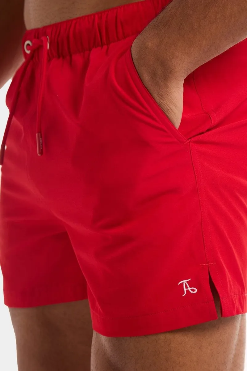 Plain Swim Short in Red