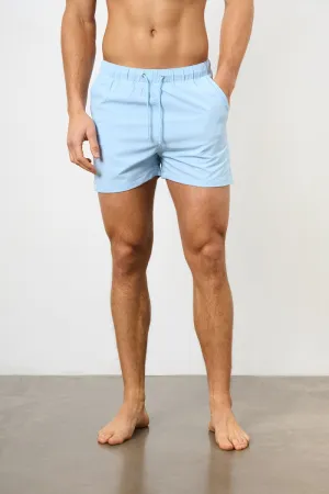 Plain Swim Short in Soft Blue