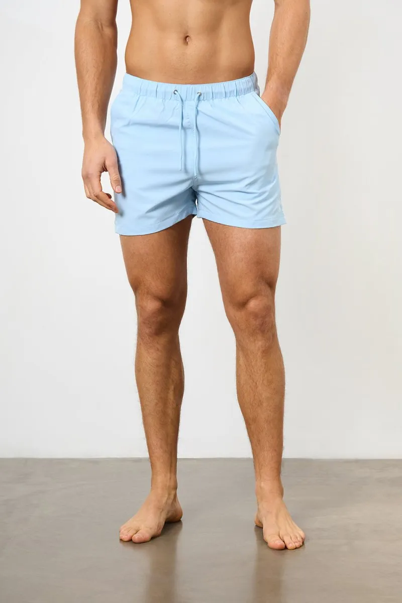 Plain Swim Short in Soft Blue