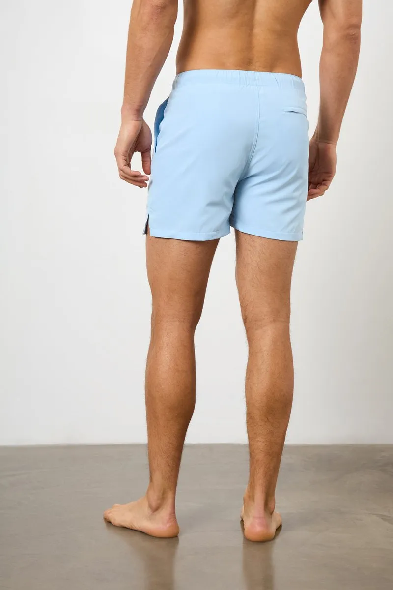 Plain Swim Short in Soft Blue