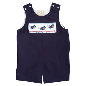 Plane Trio Navy Blue Smocked Romper
