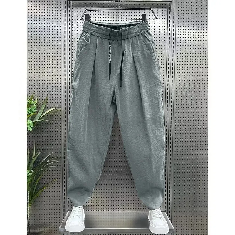 Plus-Size Men's Cropped Plus-Size Trousers – Gym & Casual Sweatpants with Pockets