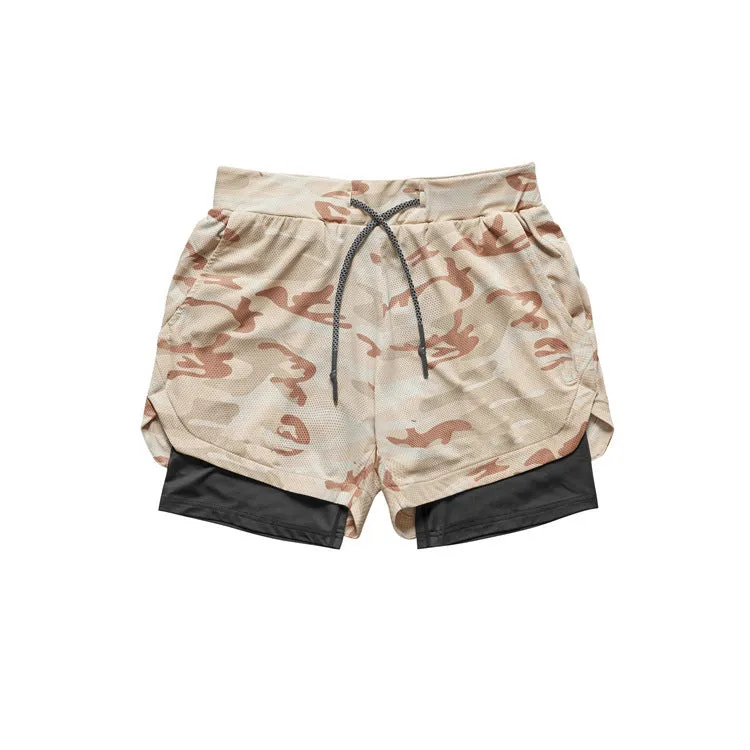 Quick Drying Men's Double Skinny Sports Shorts