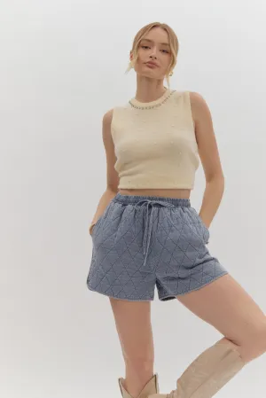 Quilted Shorts {Denim}