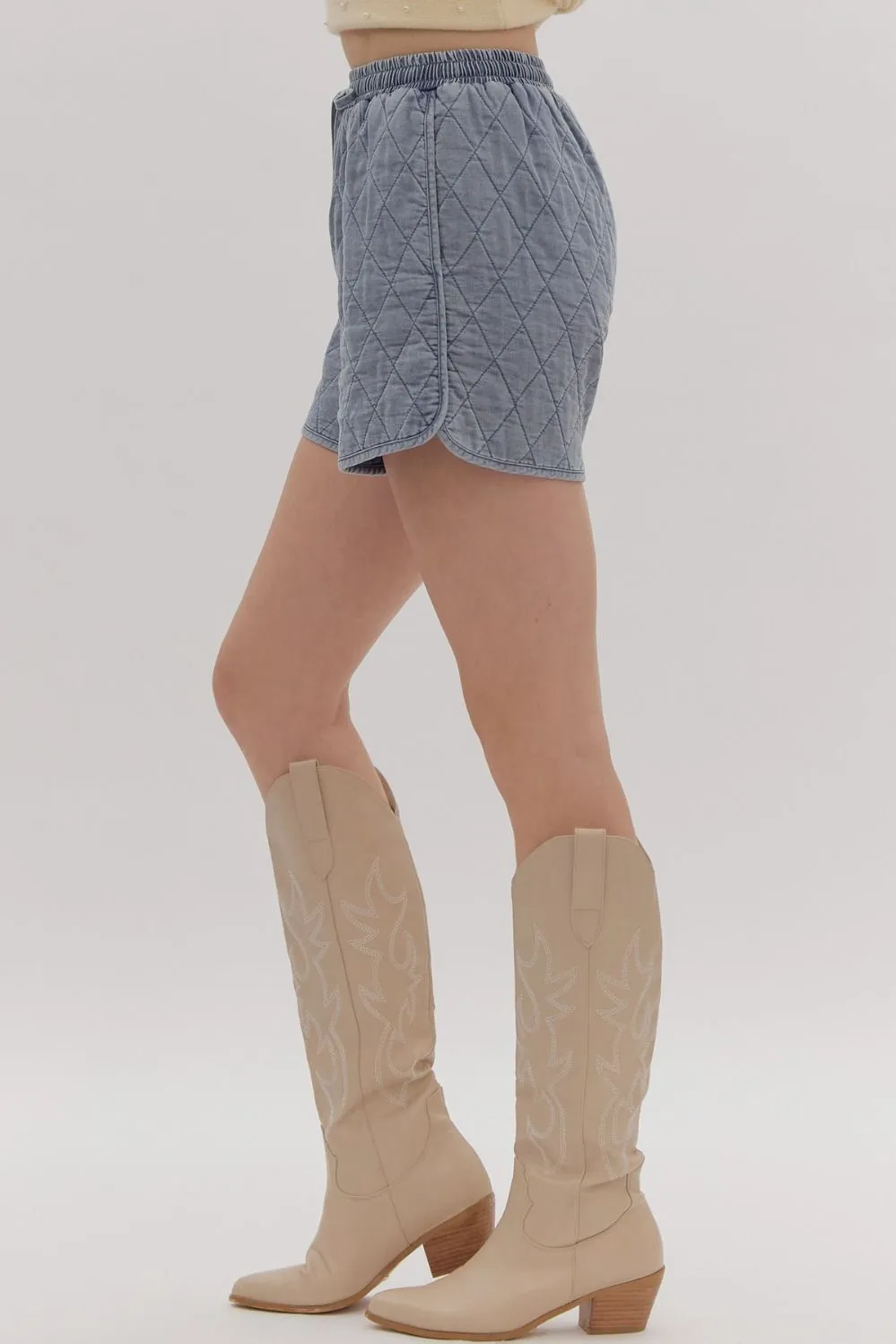 Quilted Shorts {Denim}