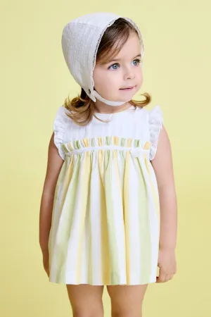 "Larissa" Lemon & Lime Striped Dress & Bloomers