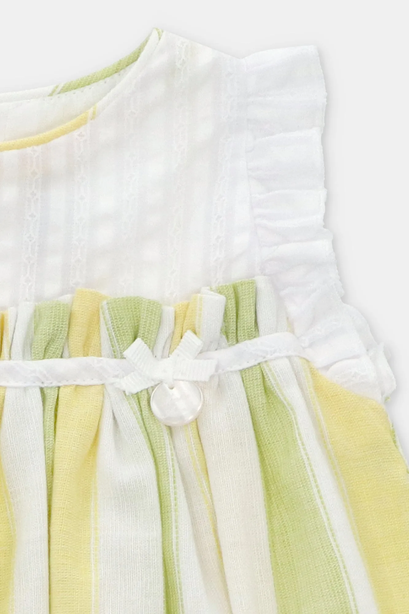 "Larissa" Lemon & Lime Striped Dress & Bloomers