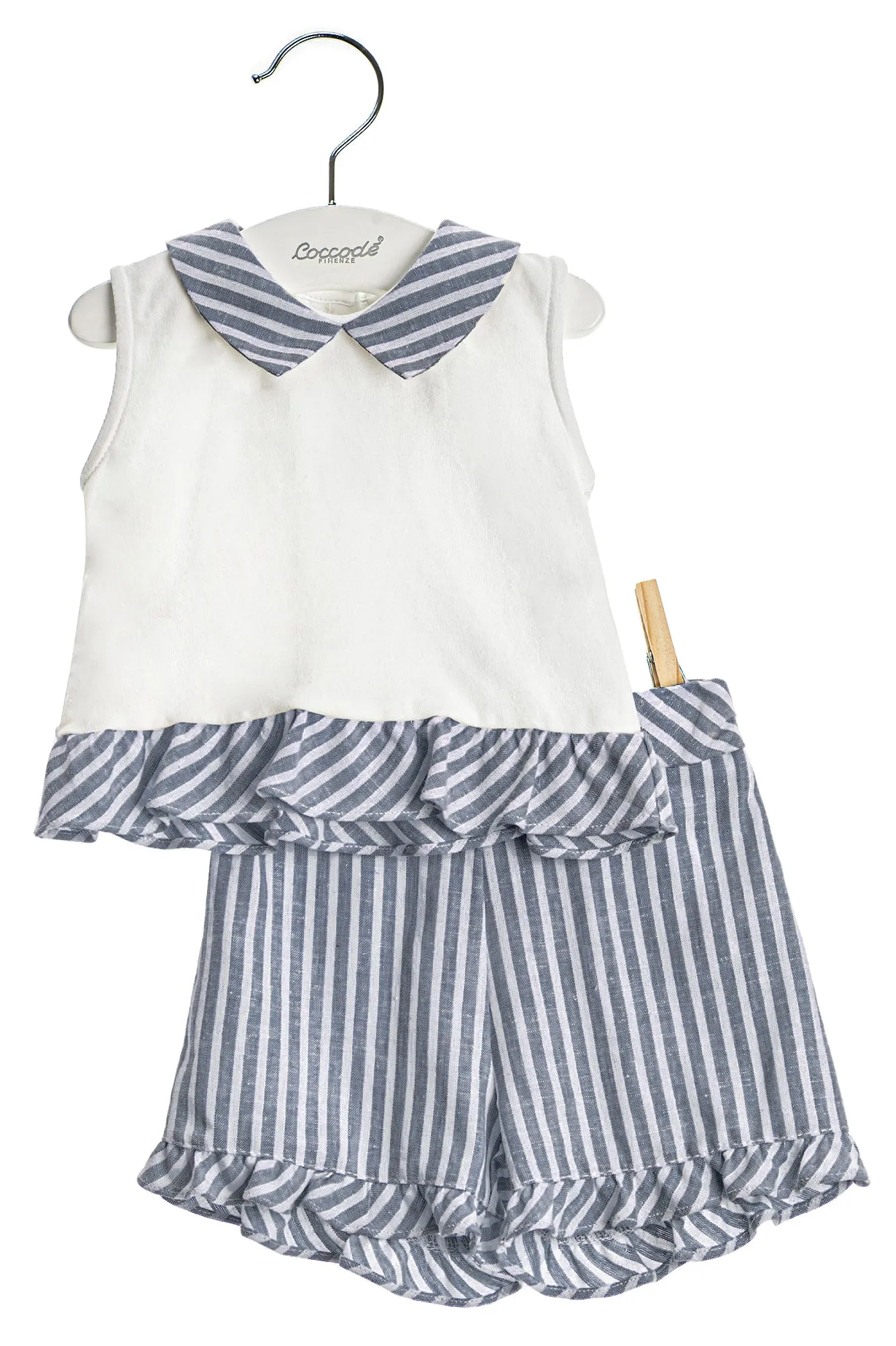 "Tabitha" Linen Stripe Blouse & Shorts