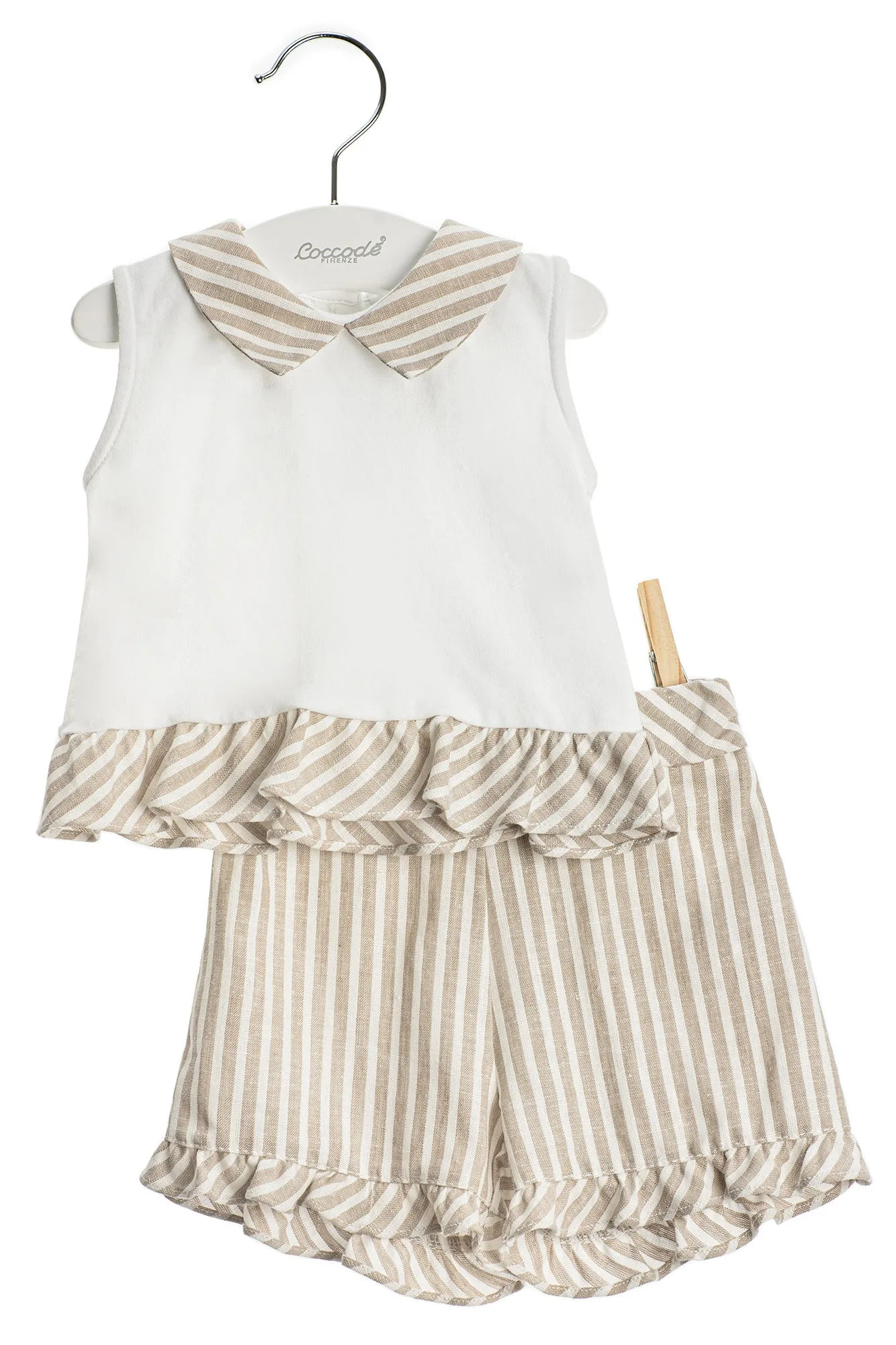 "Tabitha" Linen Stripe Blouse & Shorts