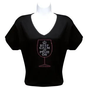 Rhinestone T-Shirt - Keep Calm