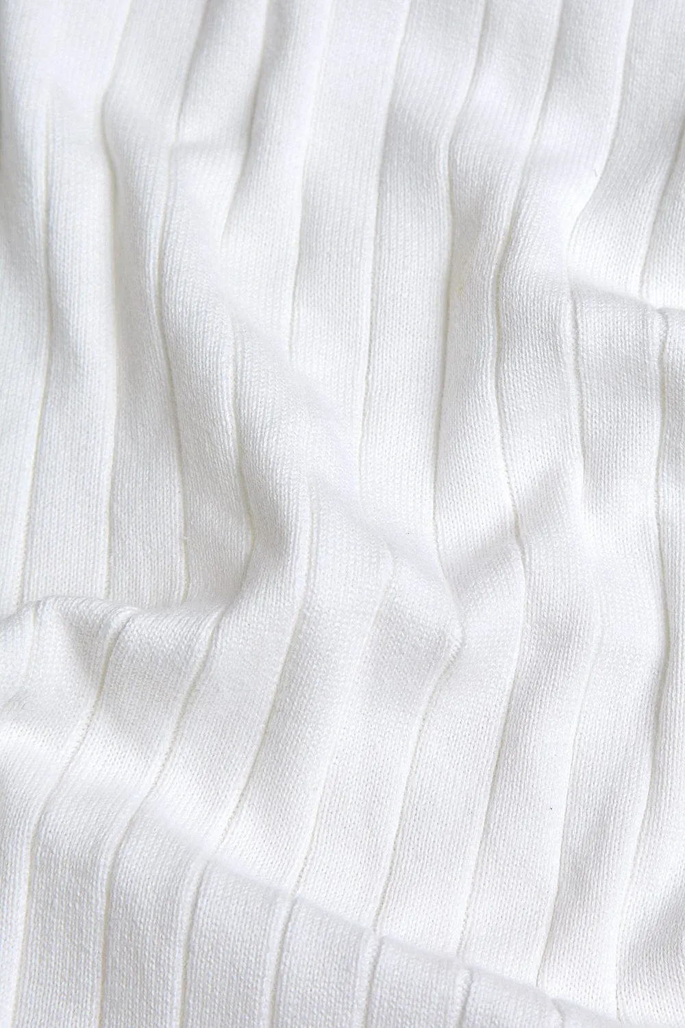 Ribbed Knitted Shirt in Ecru