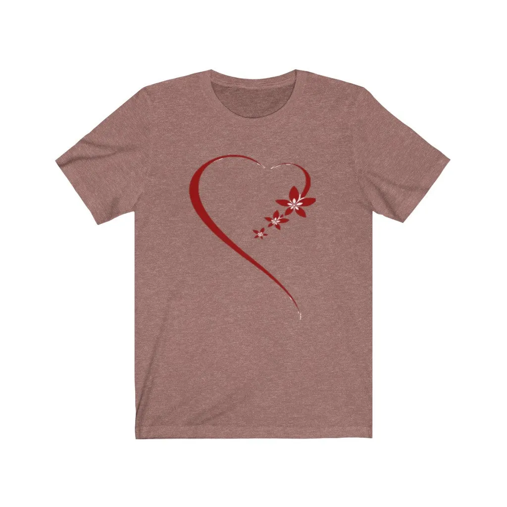 Romance Heart Unisex Jersey Tee, Heart Tee, Love Tee, Custom Tee