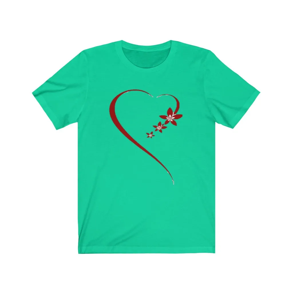 Romance Heart Unisex Jersey Tee, Heart Tee, Love Tee, Custom Tee