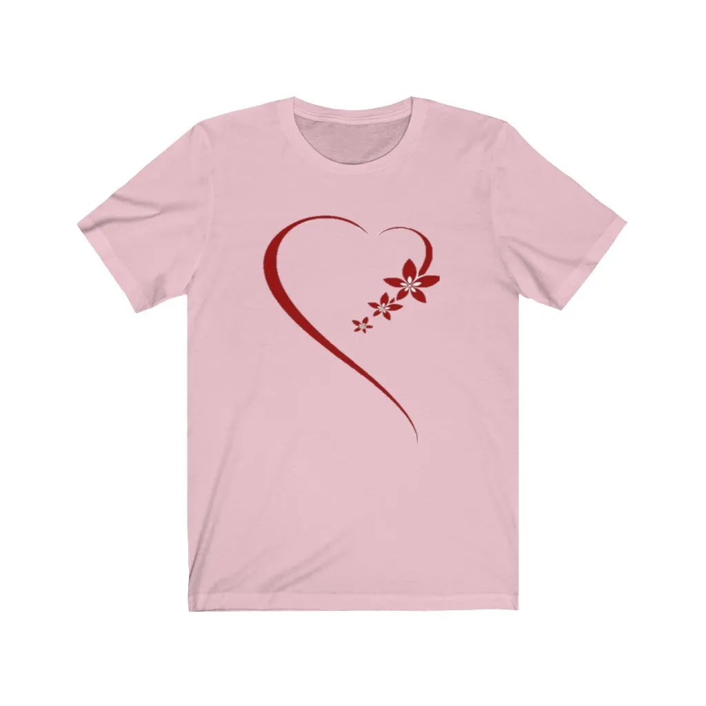 Romance Heart Unisex Jersey Tee, Heart Tee, Love Tee, Custom Tee