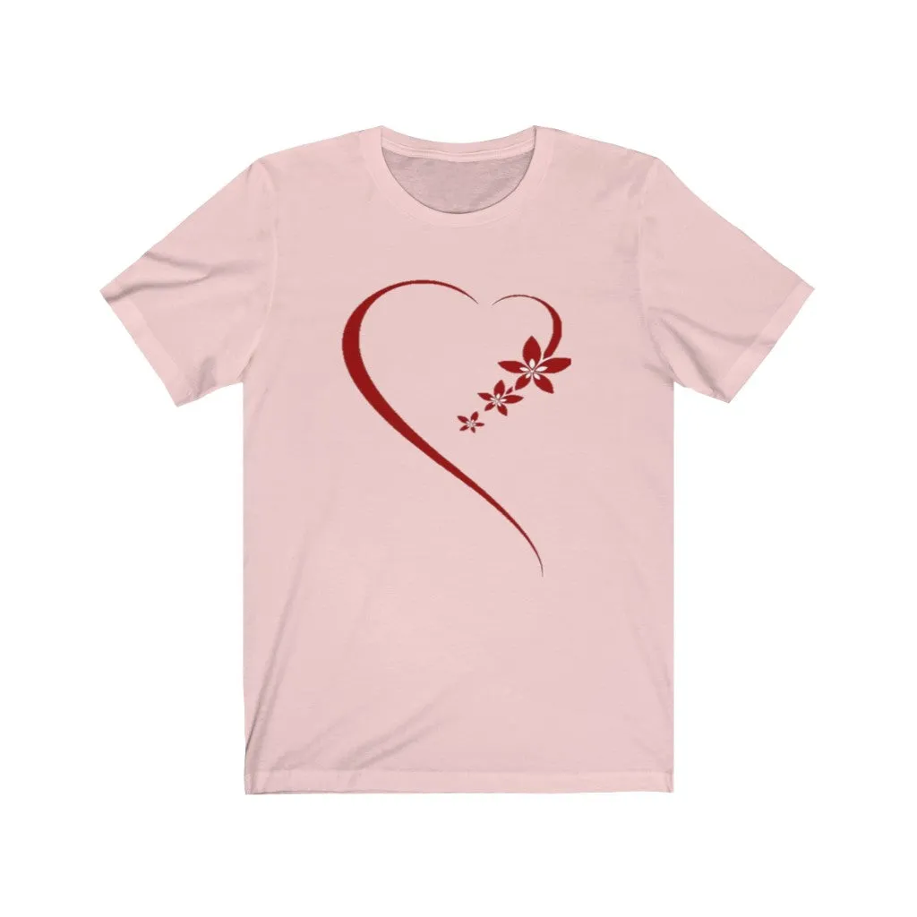 Romance Heart Unisex Jersey Tee, Heart Tee, Love Tee, Custom Tee