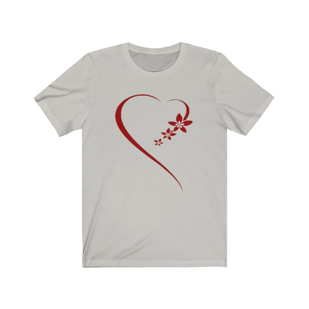 Romance Heart Unisex Jersey Tee, Heart Tee, Love Tee, Custom Tee