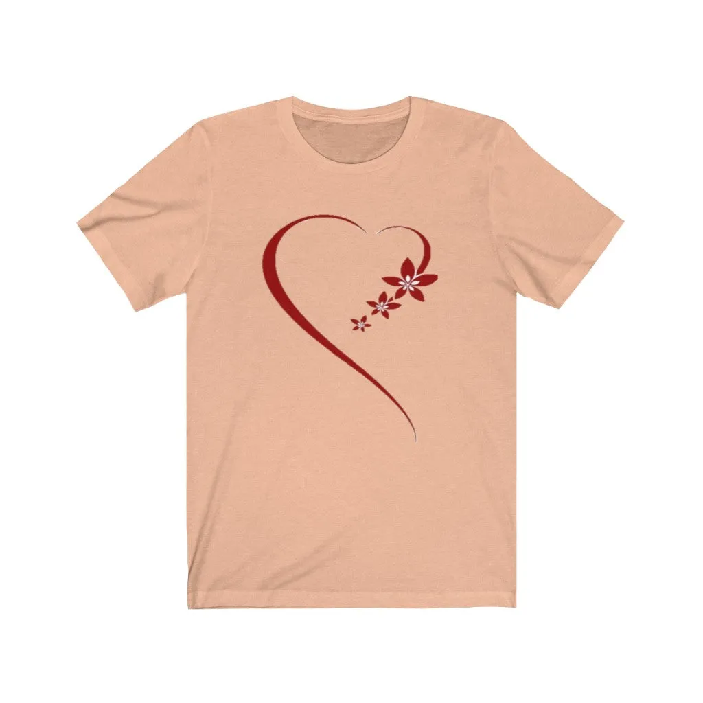 Romance Heart Unisex Jersey Tee, Heart Tee, Love Tee, Custom Tee