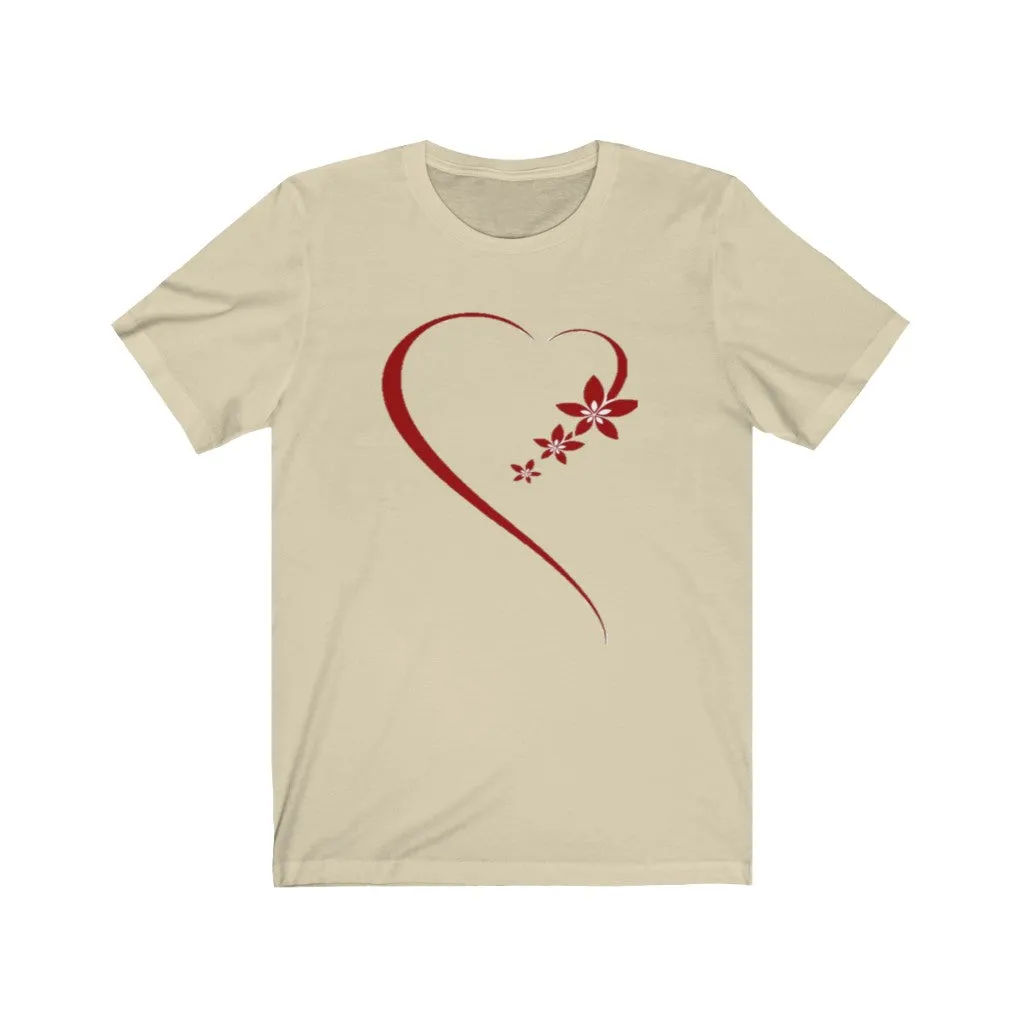 Romance Heart Unisex Jersey Tee, Heart Tee, Love Tee, Custom Tee