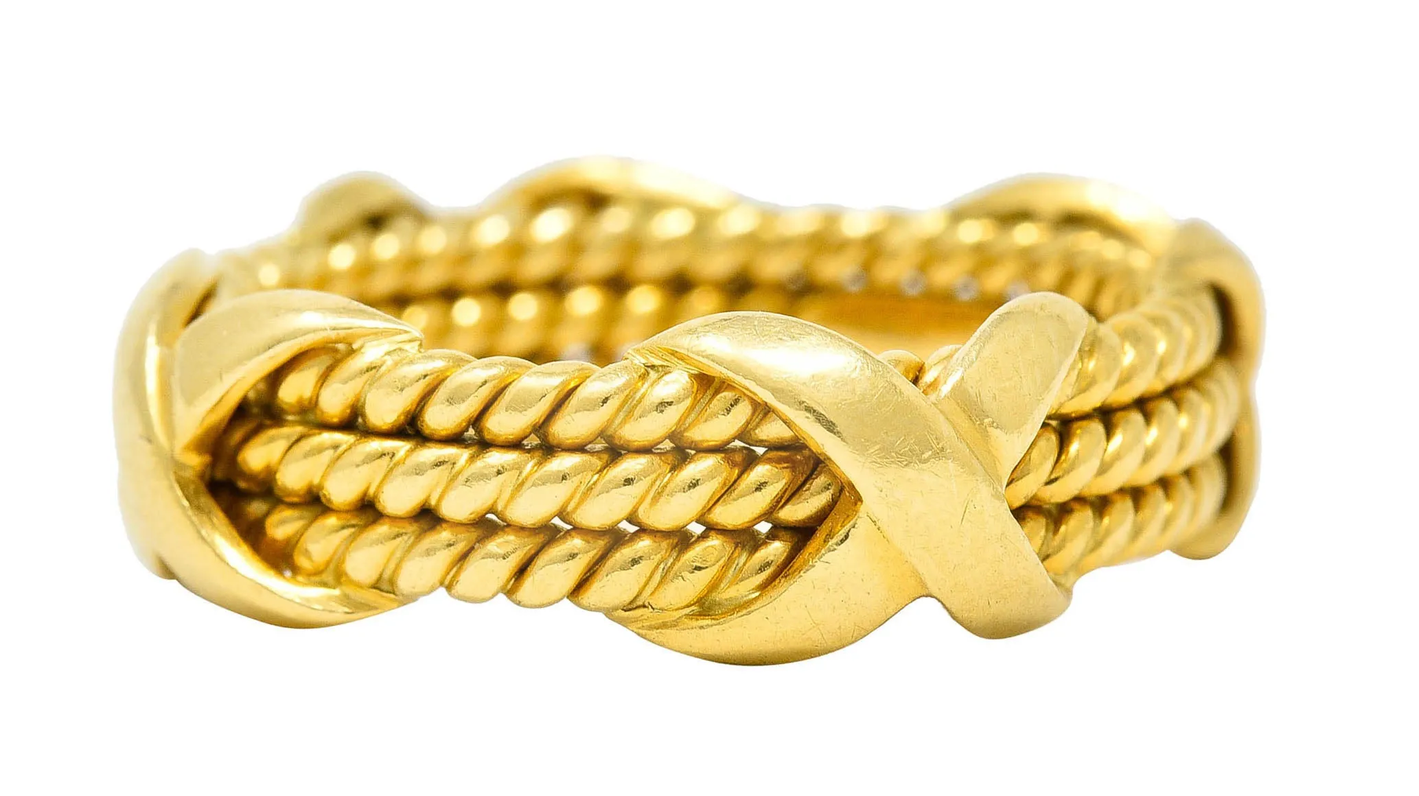 Schlumberger Tiffany & Co. Vintage 18 Karat Gold Twisted Rope X Band Ring