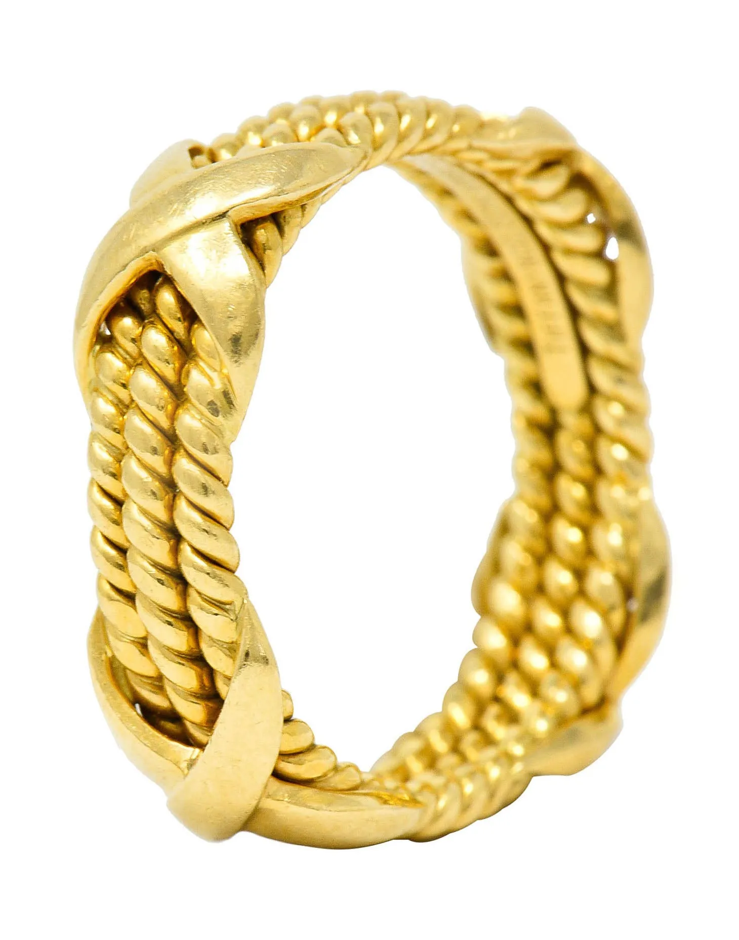 Schlumberger Tiffany & Co. Vintage 18 Karat Gold Twisted Rope X Band Ring