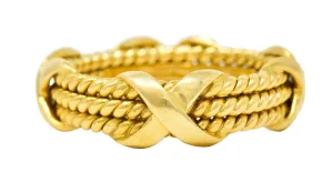 Schlumberger Tiffany & Co. Vintage 18 Karat Gold Twisted Rope X Band Ring