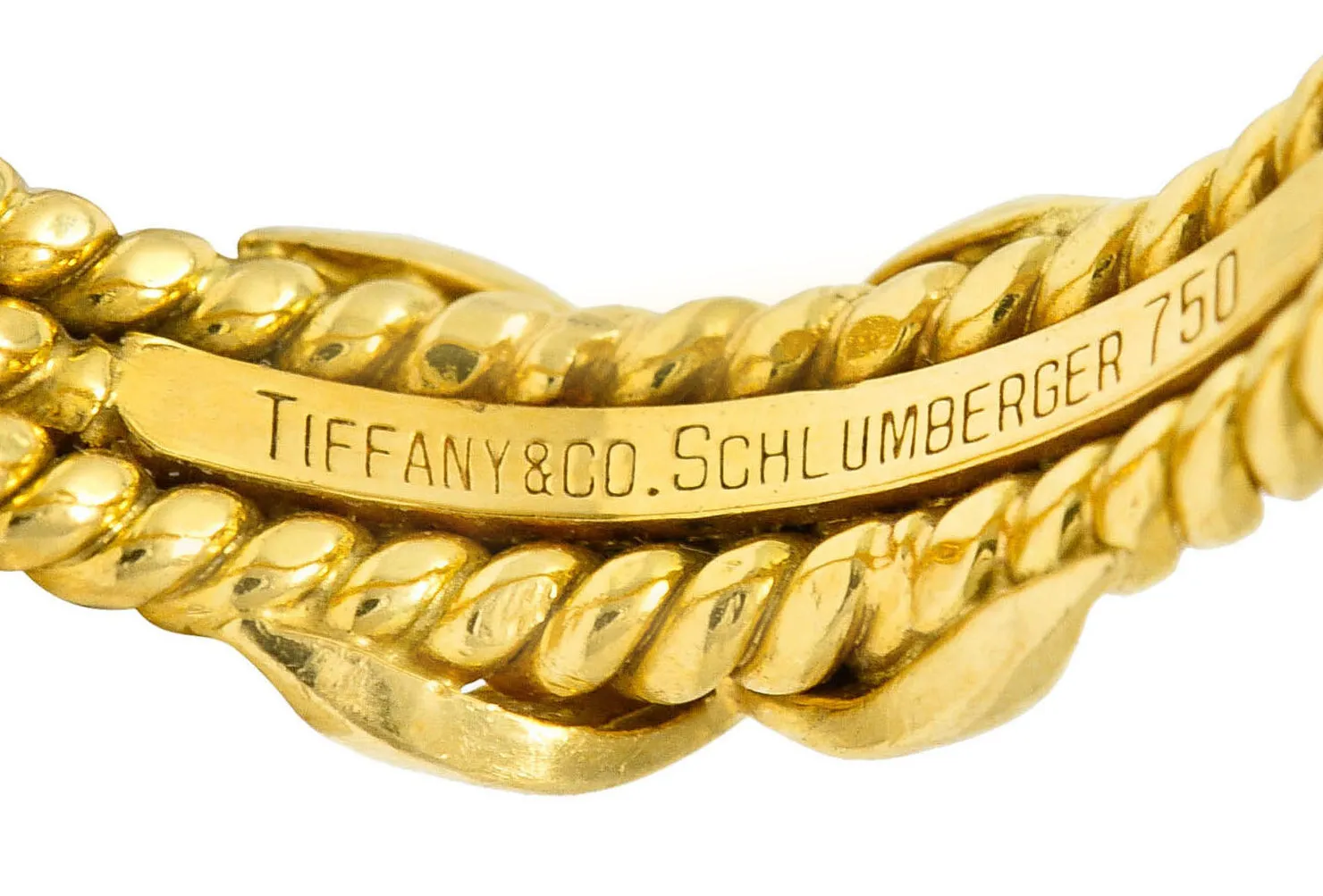 Schlumberger Tiffany & Co. Vintage 18 Karat Gold Twisted Rope X Band Ring