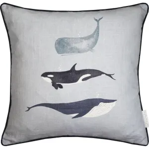 Sophie Allport Whales Cushion - Ocean